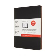 Moleskine Subject Cahier Journal, Extra Large, Black, Cranberry Red (7.5 x 9.75)
