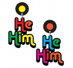 'He/Him' Pronoun Earrings